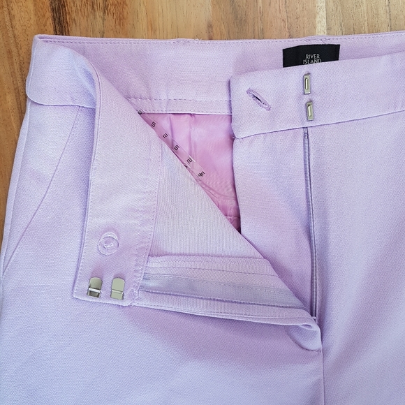 🌏 RIVER ISLAND • Purple Split Hem Flared Trousers • Sz 10 - Picture 7 of 13